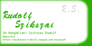 rudolf szikszai business card